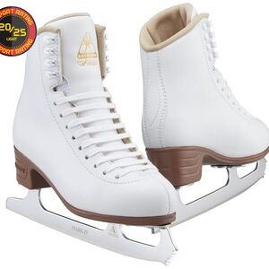 Jackson White Figure Skates with Brown Sole